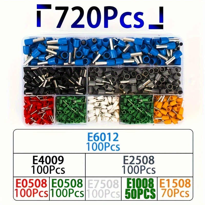 400-2400pcs Cold Pressed Tube Type Insulated Wire Connectors with Crimping and Stripping Pliers