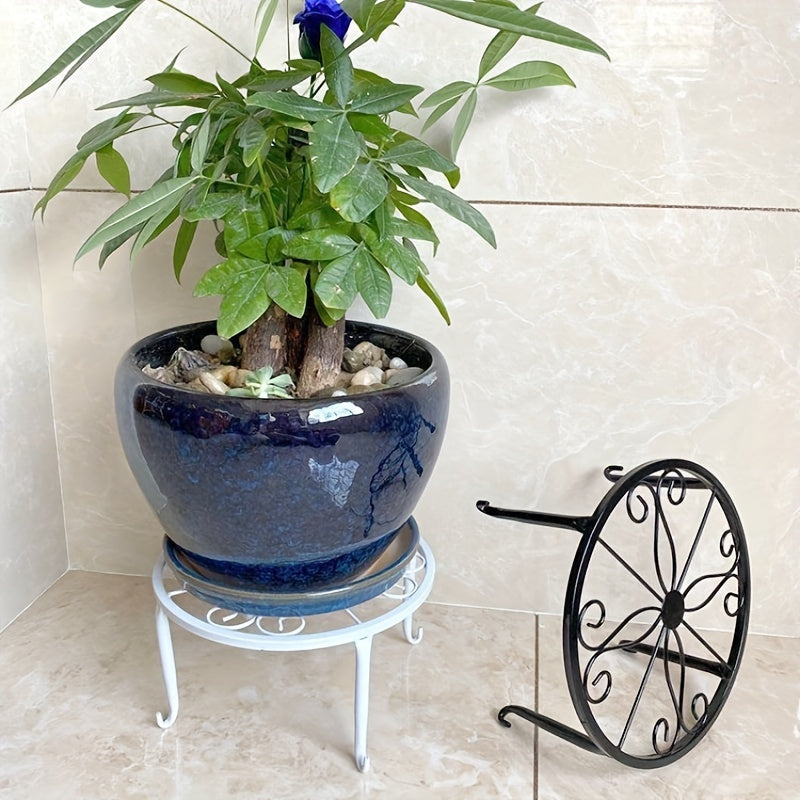 2 heavy duty rustproof iron plant stands for indoor/outdoor use.