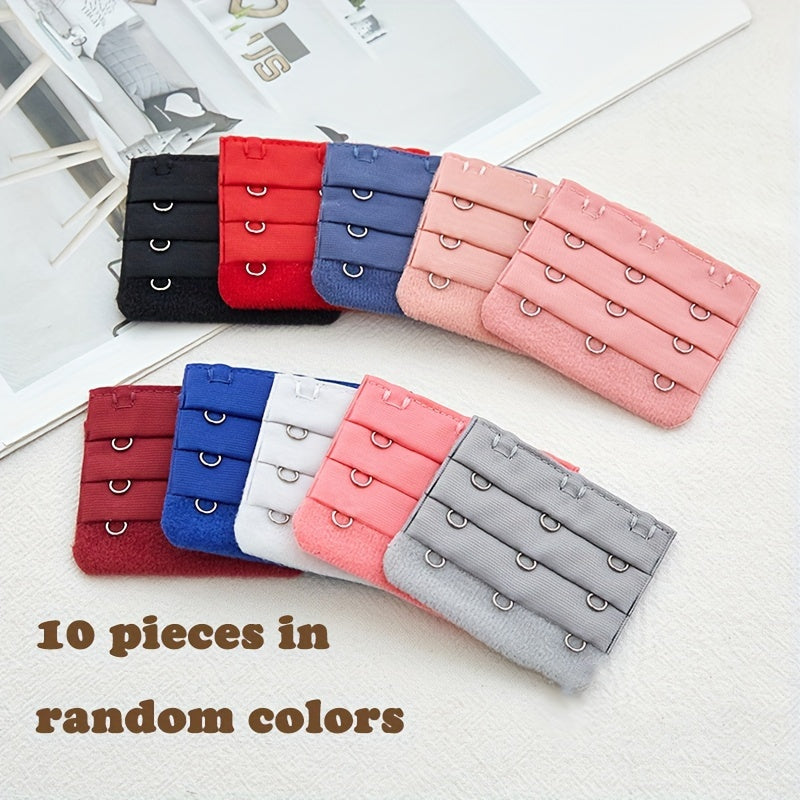 10pcs of adjustable bra strap extenders with 3 hooks - a comfortable and convenient accessory for women's lingerie and underwear.