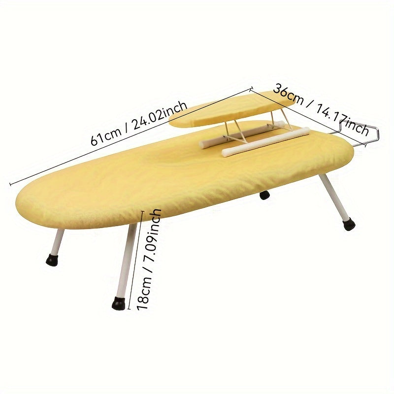 Compact and foldable ironing board perfect for collars, cuffs, and garments. Made from stainless steel and plastic materials, this board is ideal for home use, especially during the winter season.