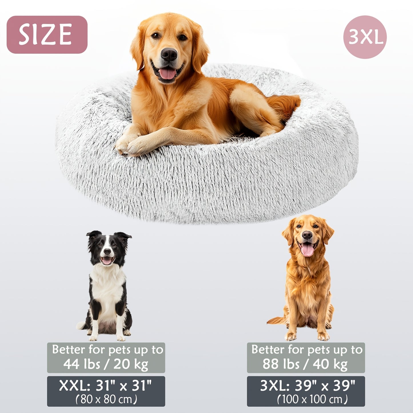 Cozy round pet bed for dogs, ideal for autumn and winter indoor sleeping.