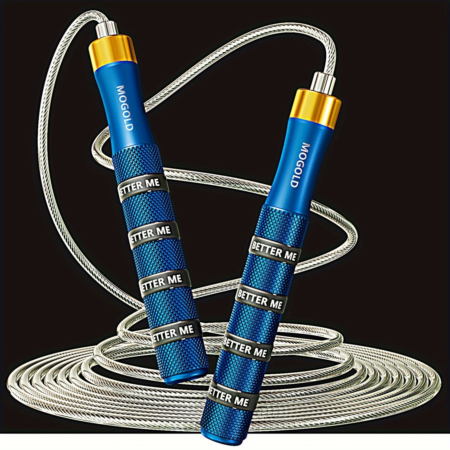 MOGOLD Professional Adjustable Speed Jump Rope - Uncharged, Aluminum Alloy Handle, Suitable for Ages 14+ - 1pc