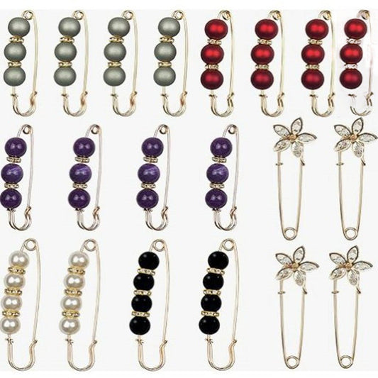 Fashionable ladies and girls can stay stylish with the 7-piece Anti-Exposure Hat Clip Collar Pin. This double-layer imitation pearl brooch is the perfect accessory for adding a touch of glam to any outfit.