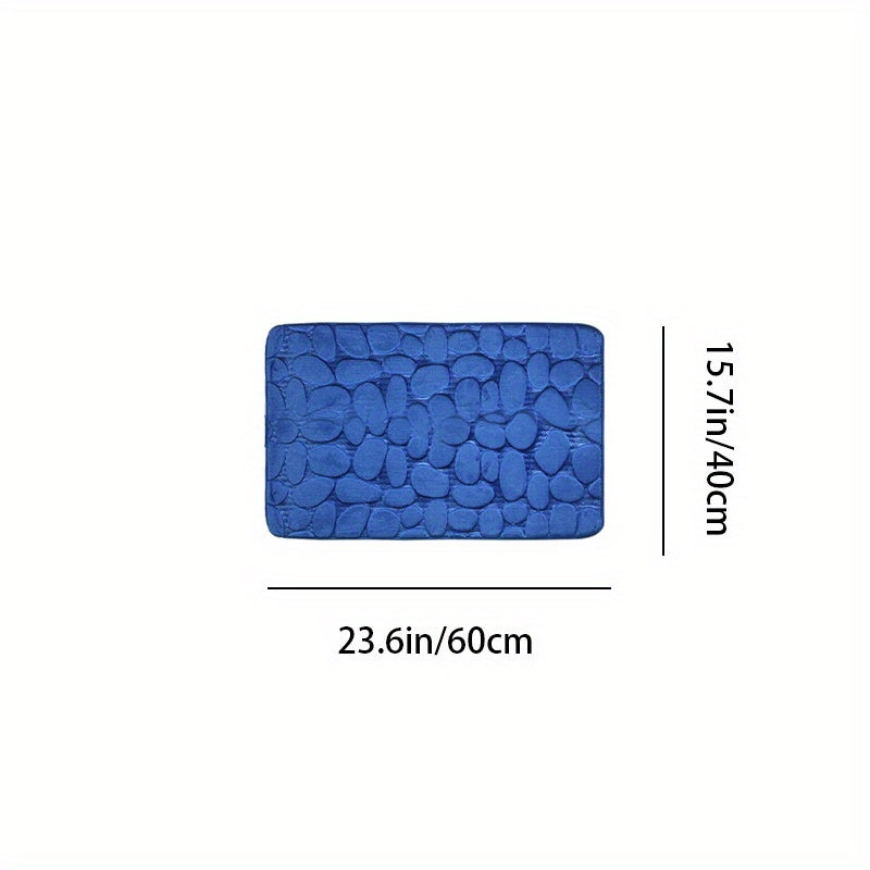 Pebble Embossed Non-Slip Bathroom Bath Mat Set with Memory Foam - Super Soft, Absorbent, and Quick-Drying Rug for Comfort and Safety. Machine Washable and Thick for a luxurious feel in your bathroom.