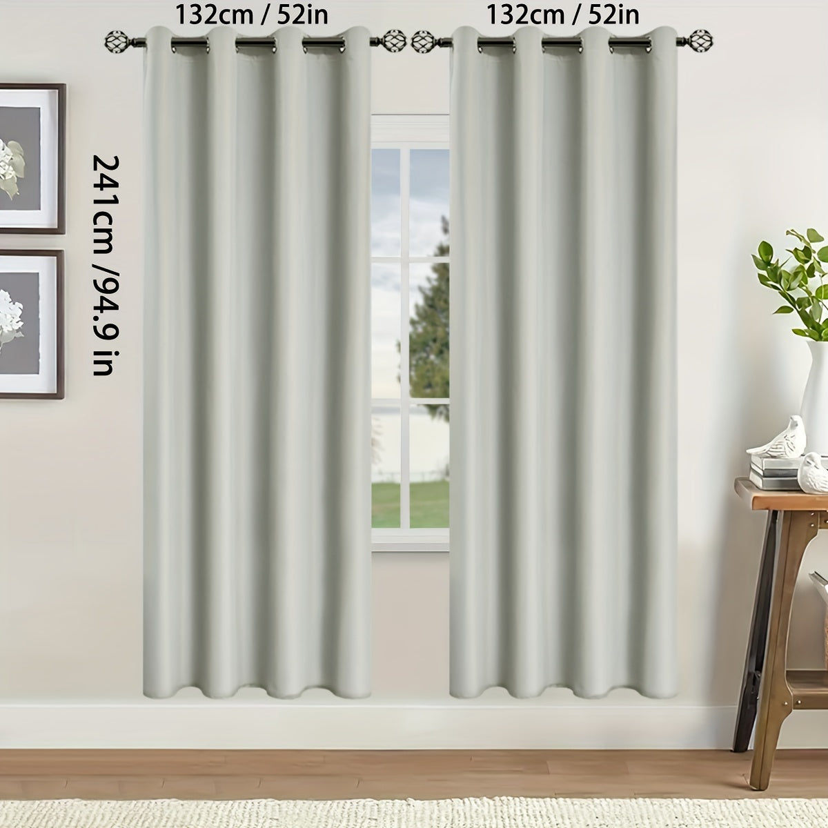 Two-Pack of Modern Blackout Curtain Panels: Keep out the sun with these thermal insulated curtains featuring a twill weave, grommet top design. Made of 100% polyester, these un-corded panels are perfect for the living room, bedroom, or any other room in