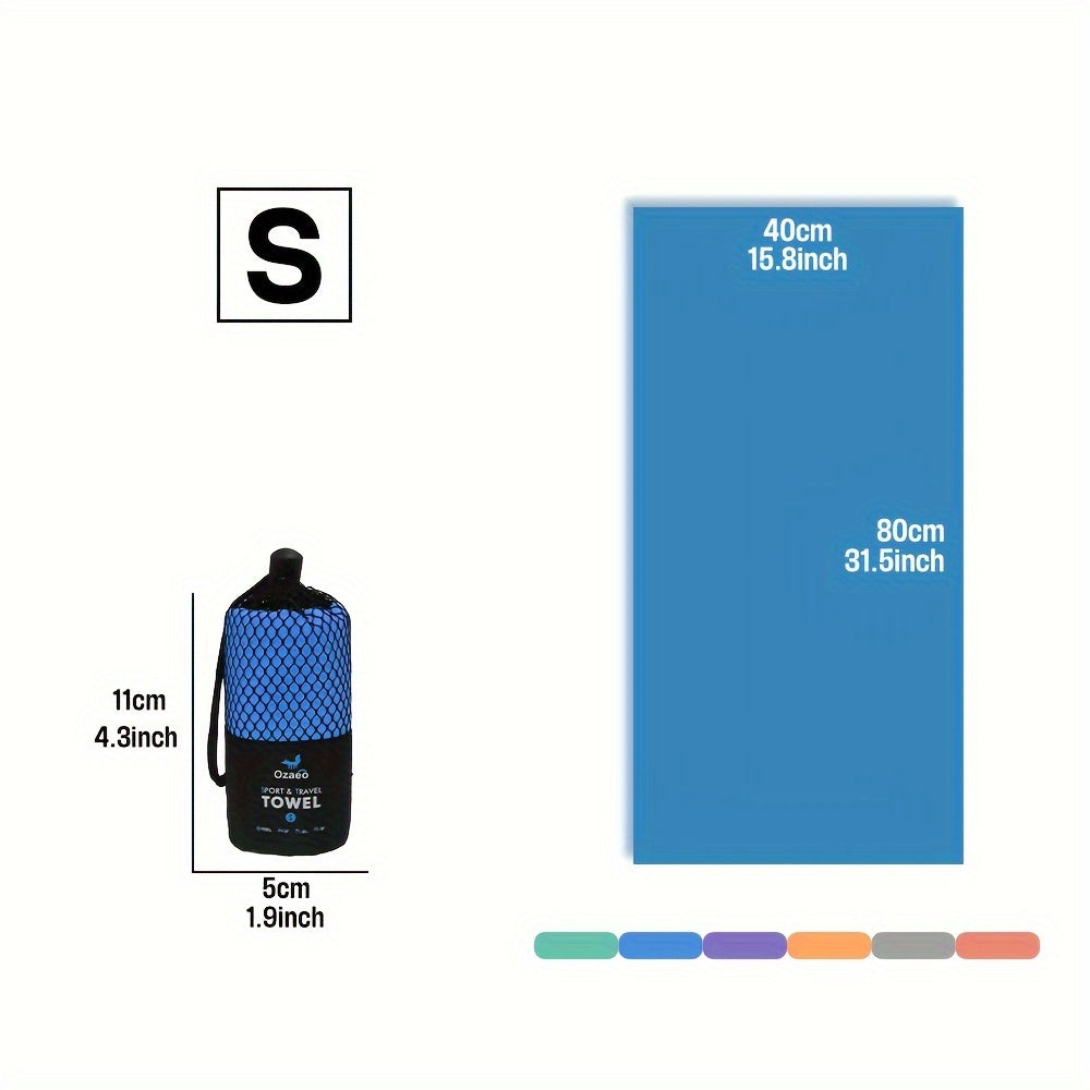 Высокоабсорбирующее микрофибровое полотенце для путешествий с функцией быстрого высыхания, поставляется в легком сетчатом мешке. Идеально подходит для кемпинга, спорта, пляжа, походов, йоги, гольфа и пеклбола.
