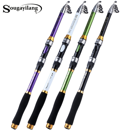 Sougayilang Telescopic Fishing Rod is a portable, durable fiberglass rod with medium action and extendable length for versatile saltwater fishing.