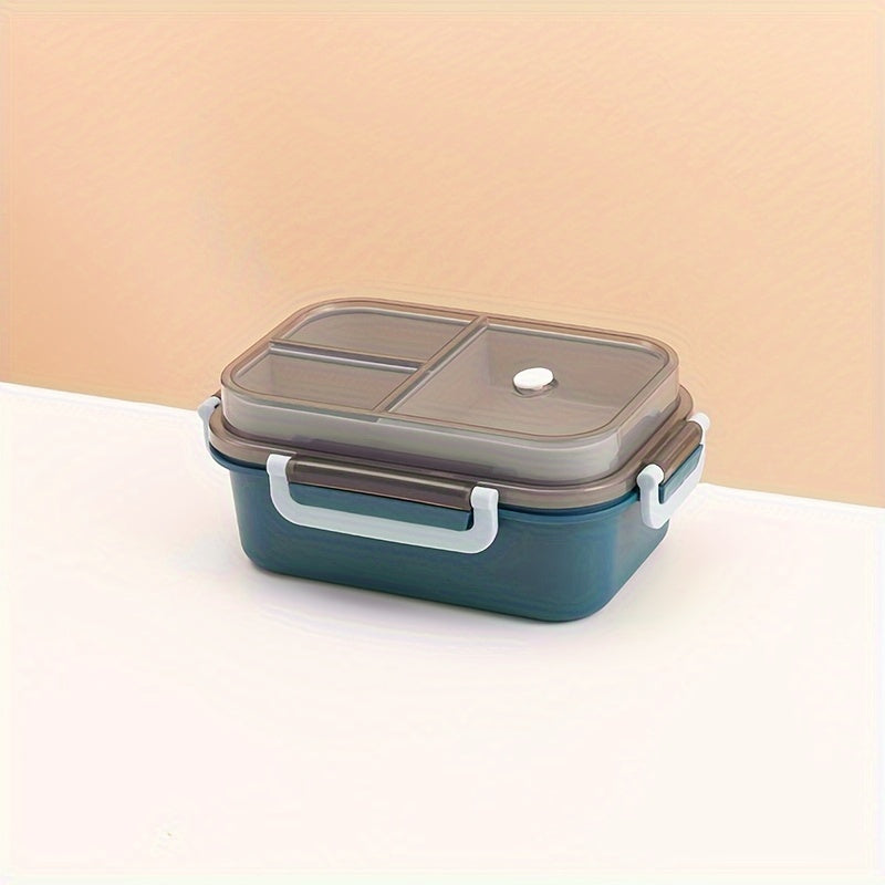 Premium high quality lunch box made from food grade PP material with two compartments, suitable for students and portable use. This bento box has a large capacity and is microwaveable for convenient heating. It is multi-functional and can be used for