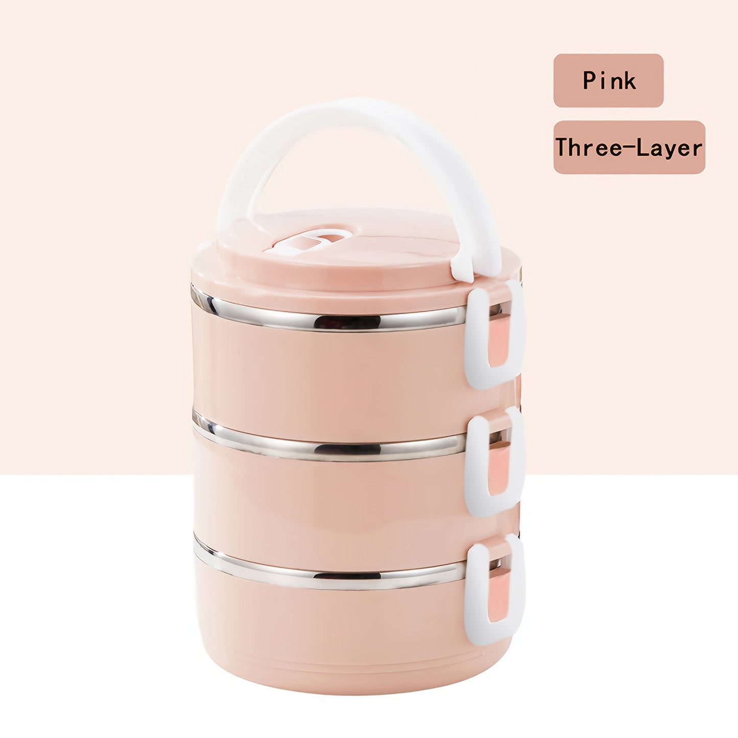 This lunch box is made of waterproof stainless steel and comes in two, three, or four tiers. Its three-tier design increases practicality and makes it easy to carry, while also providing insulation. It is designed to be both waterproof and leakproof.