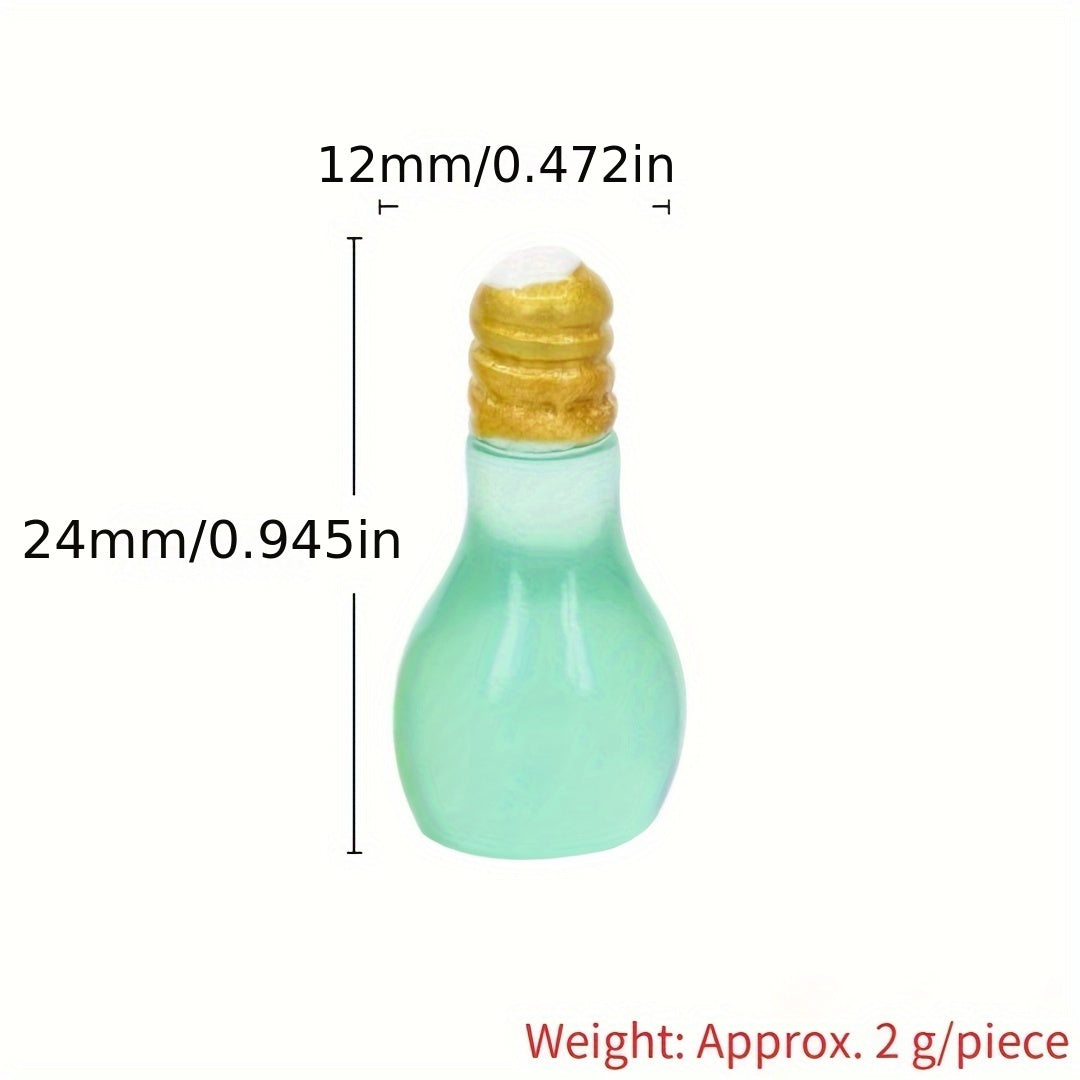 1pc Glow-in-the-Dark Light Bulb Figurine, DIY Party Decor Keychain, No Power Required.