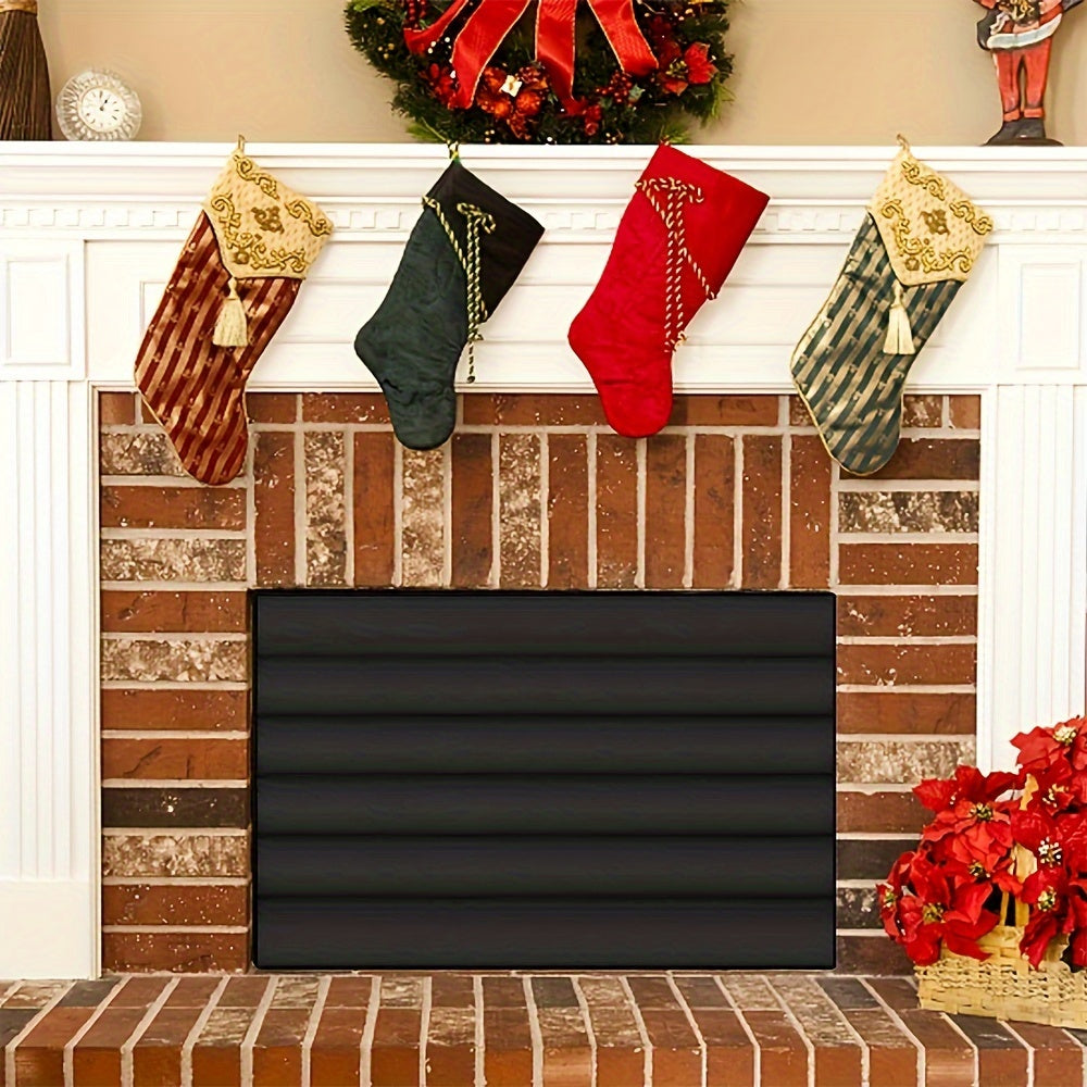 Get into the holiday spirit with our Festive Magnetic Fireplace Blanket! This 100cm x 39cm blanket features a built-in strong magnet and is made of high-quality PVC material. Perfect for fireplaces without metal frames, it includes a hook rope for easy