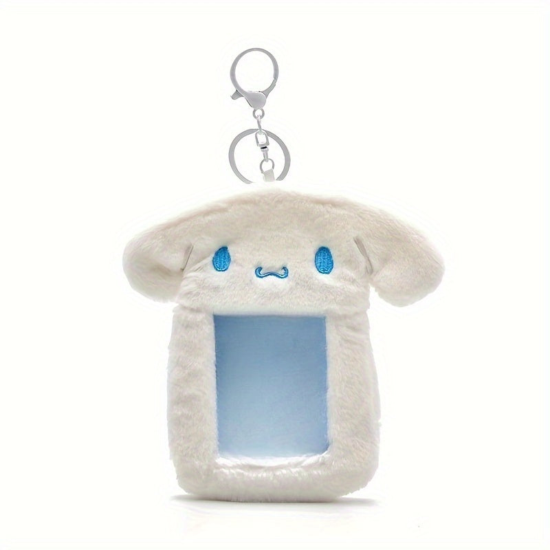 [Customer Favorite] Adorable SANRIO Plush Keychain Holder - Made with Long-Lasting Faux Fur, Cartoon-Inspired Clip-On for Safeguarding Commuter Passes, Perfect for Collectors and Anime Fans