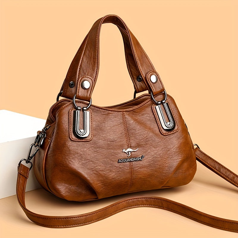 New fashionable middle-aged women's bag, versatile single shoulder crossbody small handbag.