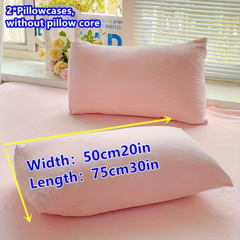 Two polyester pillowcases with a 90g weight, featuring a multi-color printed design with a mix of floral patterns. These pocket pillowcases are suitable for household use.