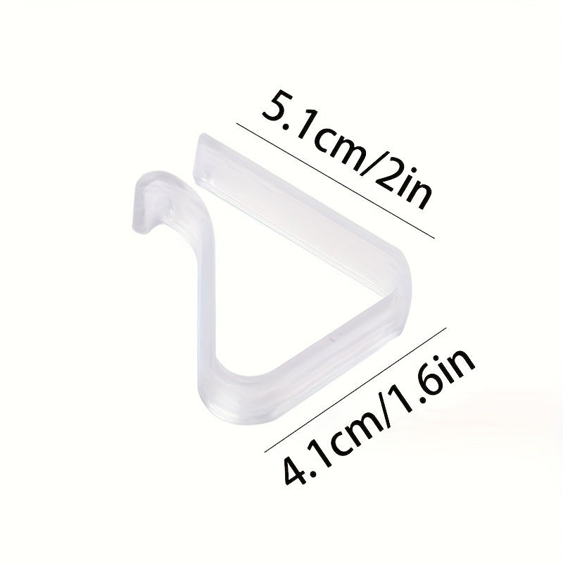 These transparent tablecloth clips come in a pack of 8 and are perfect for securing your tablecloth in place for indoor and outdoor events. Made from white polypropylene (PP), these clips are hand wash only. Great for meetings and parties.