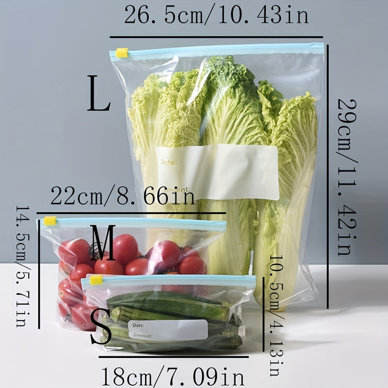 Storage solution: Set of 10 transparent fresh-keeping bags with sliding rope seals. Ideal for storing dry fruit, snacks, clothes, and for use during business trips and tourism. Perfect for kitchen organization and storing kitchen accessories. Great for