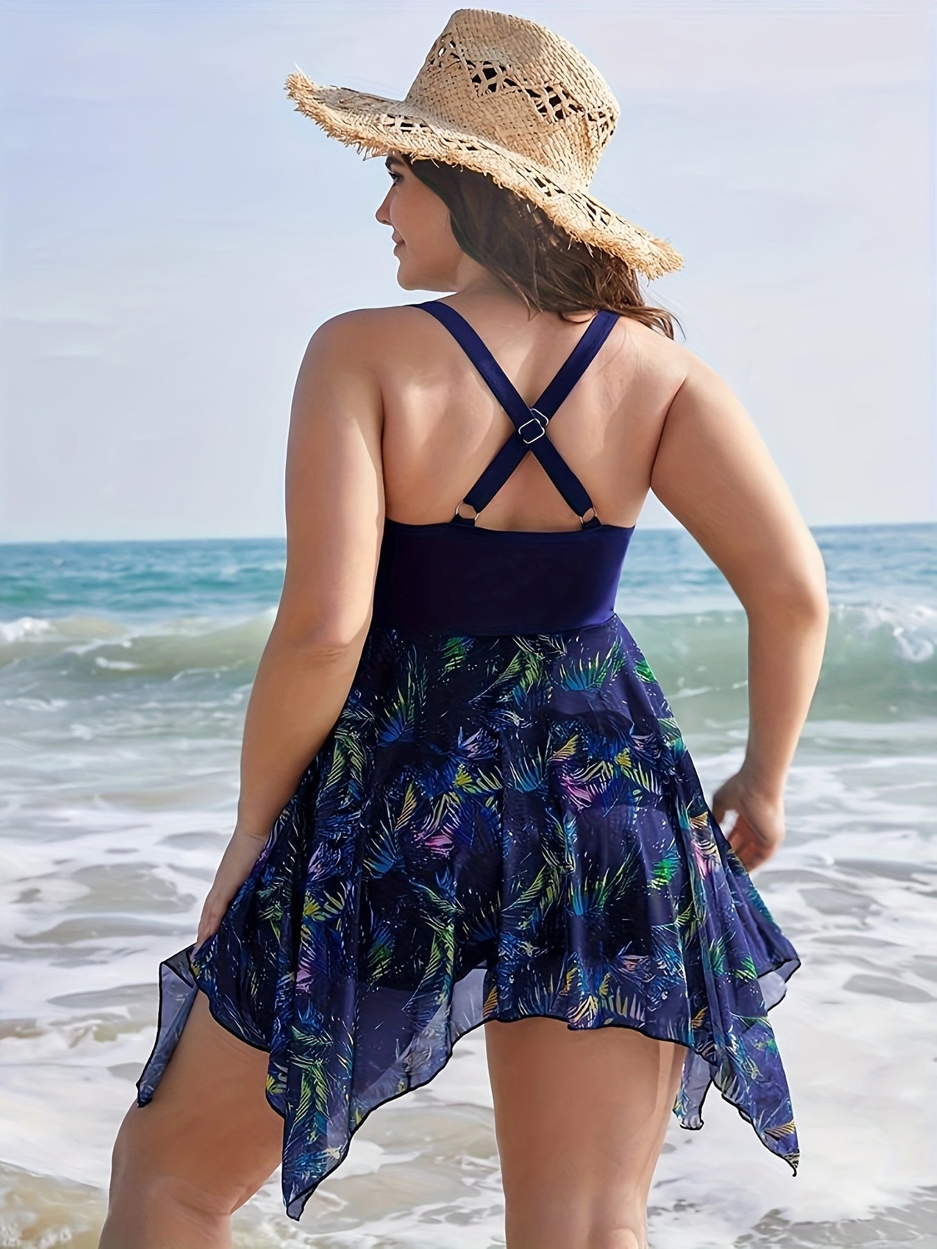 Plus Size Women's Skirted Swimwear