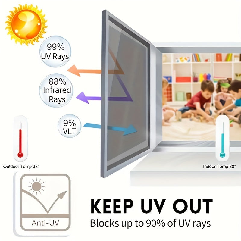 One-way Perspective Sunscreen Film for Household Use: Heat Insulation, Anti-static, Adhesive-Free Glass Film for Windows and Balcony Blackout Film