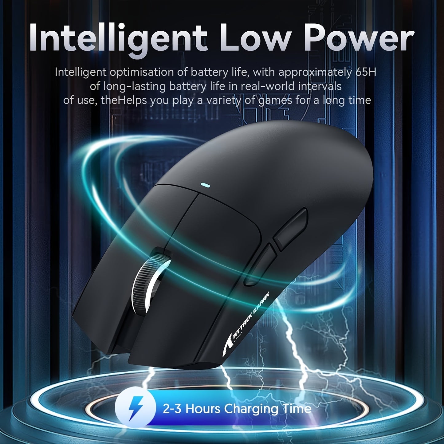 1pc ATTACK SHARK X11 Ambidextrous Gaming Mouse with PixArt PAW3311 Sensor, Wireless/Wired, Magnetic Charging Dock, RGB Lights, for Win11/Xbox/PS