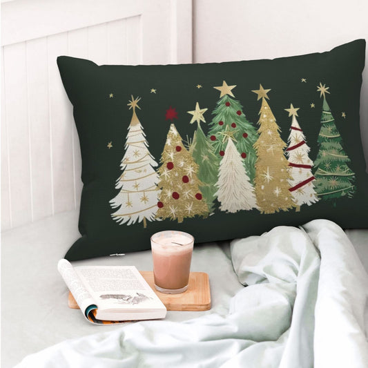 Get 2 Christmas Tree Pillow Covers (1pc), each measuring 50*30cm. These covers are made of green polyester in a contemporary style with a zipper closure. They are machine washable and perfect for decorating your living room or bedroom sofa cushions.