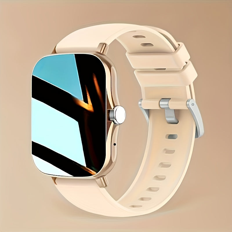 Borderless slim smart watch for iPhone and Android with wireless talk/receive, sports modes, sedentary alert, weather forecast, and message notifications - perfect gift for all.