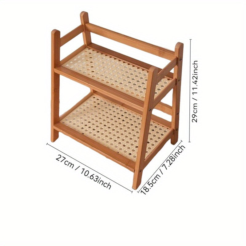 Multi-functional Bamboo Bookshelf and Desk Organizer with Flower Stand and Cup Holder - Perfect for Home and Office Use, Comes in 2 Sizes for Versatile Storage Options