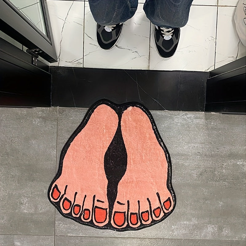 Machine washable SoftTouch Microfiber Foot Shaped Bath Mat is made from non-slip absorbent polyester material. This 0.6cm thick rug is perfect for bathtub and shower use, with a weight of 600g/sqm.