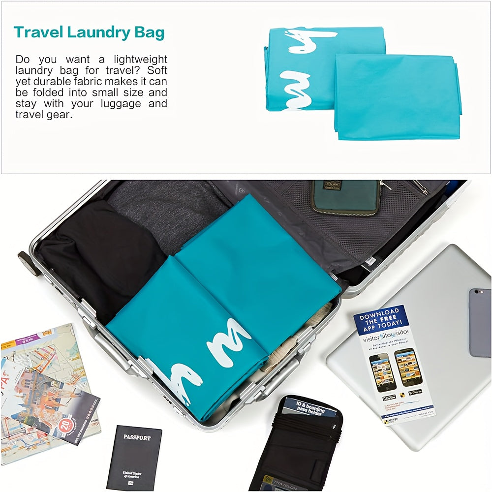 Travel Laundry Bag with Large Capacity - Can hold up to 4 loads of laundry, Machine Washable and easy to fit in hamper or basket - Ideal for On-the-Go Laundry