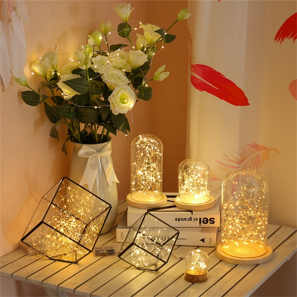 1pc USB Fairy String Lights with 20/50/100 LED bulbs, perfect for holiday, party, wedding, festival, and indoor decorations.