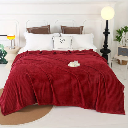 Thickened Warm Drawstring Blanket - Multifunctional Solid Color Plush Blanket