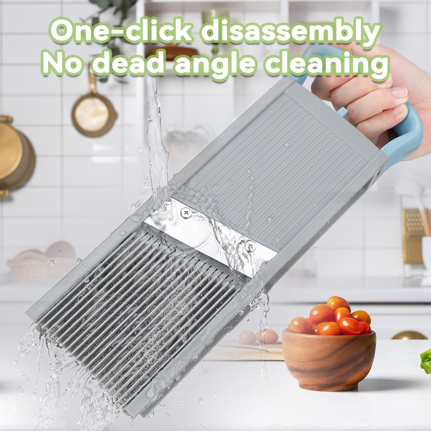 Versatile Vegetable Chopper: A manual slicer with a detachable container for easy use. Ideal for chopping fruits, vegetables, onions, and shredding potatoes. This durable kitchen gadget is perfect for home cooking.