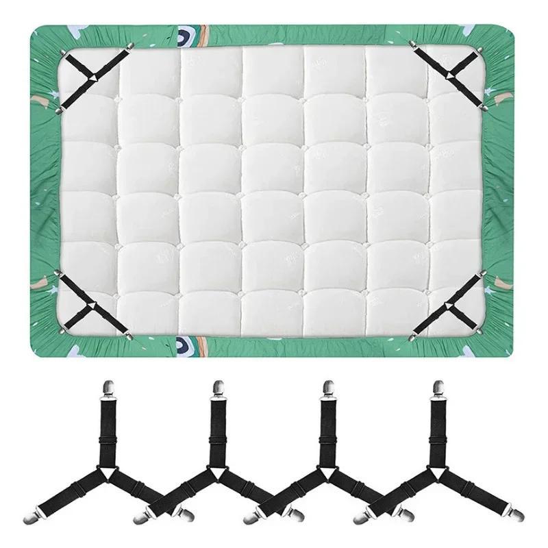 Easily secure your bed sheets with our Adjustable Elastic Bed Sheet Holder. This set comes with 12 clips, non-slip mattress cover fasteners, and nylon blanket grippers strap in a sleek black color. Say goodbye to constantly fixing your sheets with this