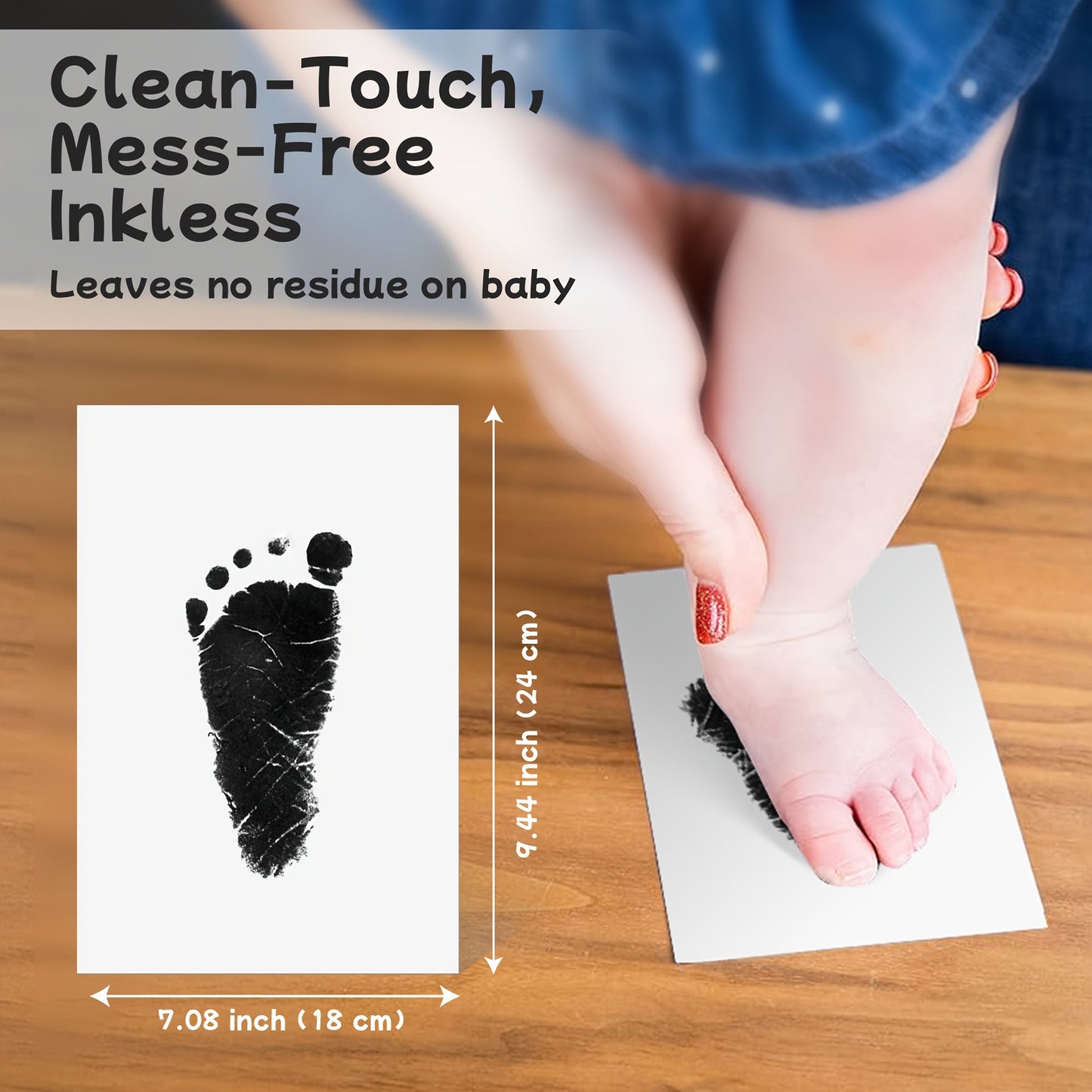 Capture the precious memories of your child's hand and footprints with the Ai Bei Parent Co Inkless Hand and Footprint Kit. Made from safe and non-toxic silicone, this kit is easy to use with no mess. Perfect for milestone memories and home decor.