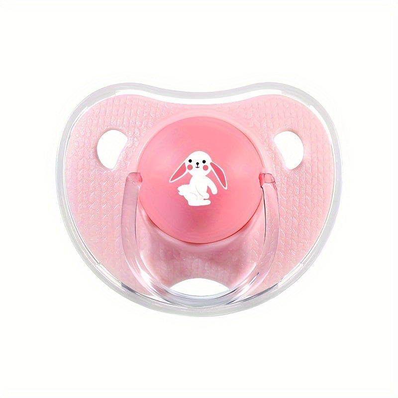 Silicone pacifier for newborn babies designed in a cartoon pattern of a thumb shape, suitable for soothing toddlers, with a PP storage box included.