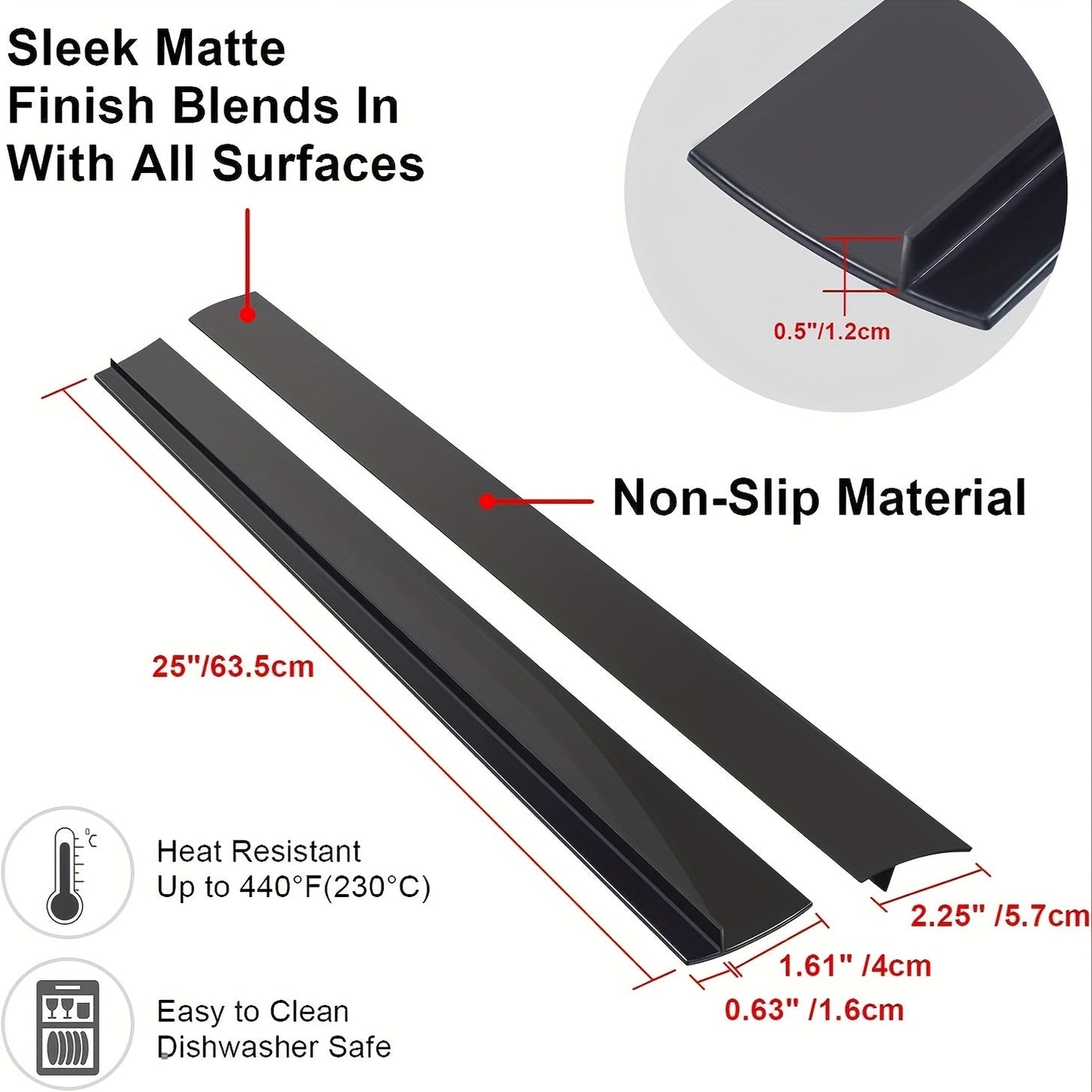 [Top Pick] Stove Counter Gap Cover - This flexible and heat-resistant cover is easy to clean and perfect for sealing spills between appliances, furniture, stoves, ovens, washers, and dryers.