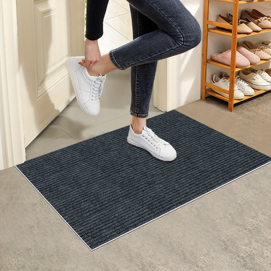 Striped Non-Slip Absorbent Doormat- Stain Resistant, Easy to Clean Entrance Mat for Any Room, Balcony, or Patio | Can Be Cut to Fit Your Space, Safe for Pets