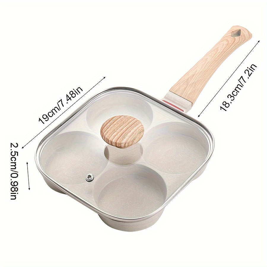 Yumiplus 4-Cup Non-Stick Frying Pan With Lid - Ideal for Cooking Eggs, Pancakes, and More - Dishwasher Safe Aluminum Cookware for Use on Gas and Induction Stoves