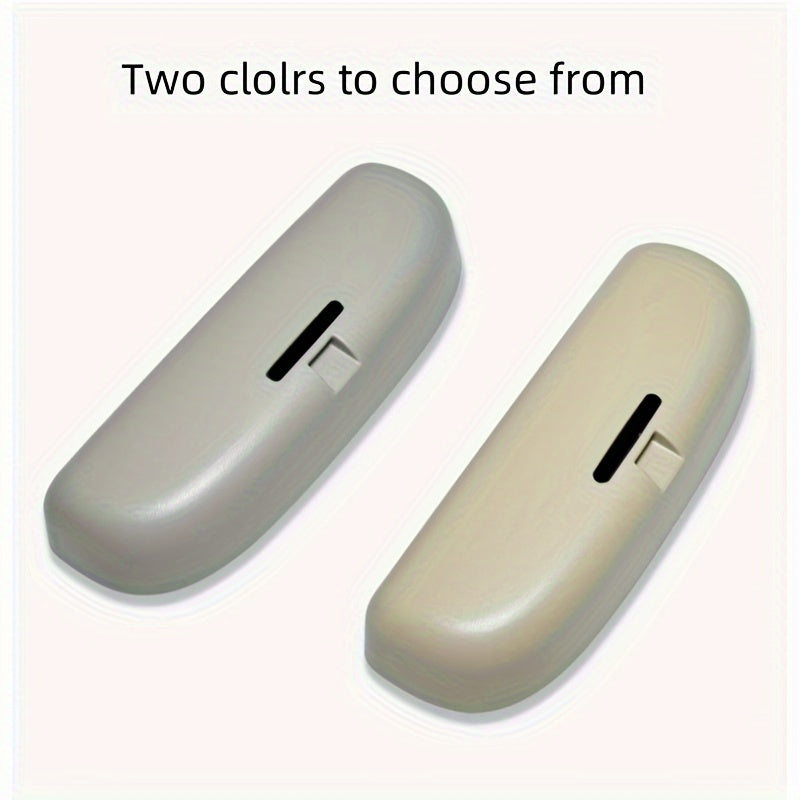 Car interior glasses case without original handle, modified for easy installation without damage.