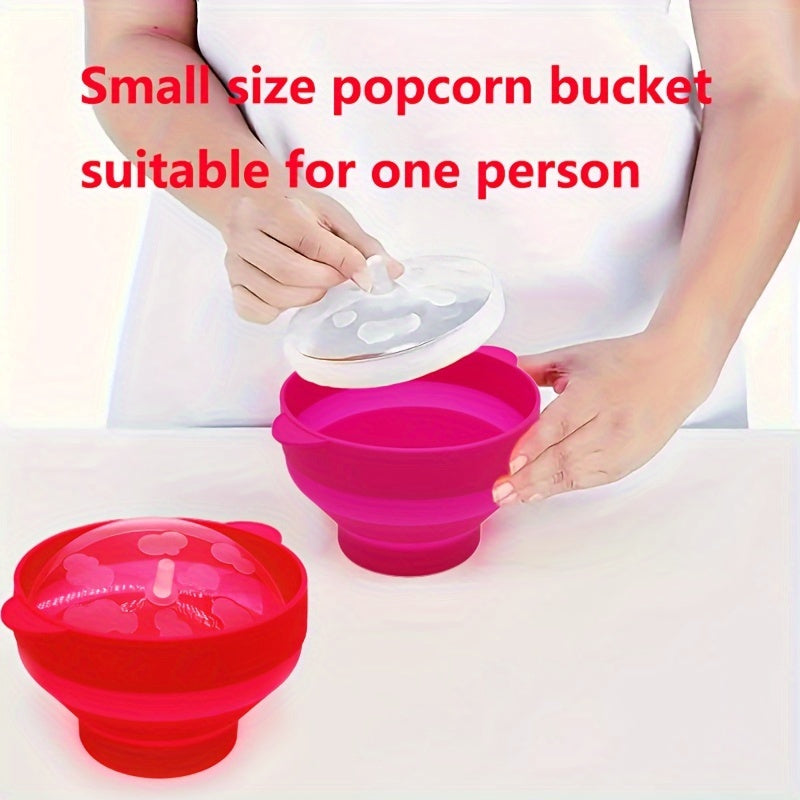 1-Piece BPA-Free Small Size Microwave Popcorn Bucket with Foldable Bowl, Ideal for One Person, Perfect for Kitchen & Dining