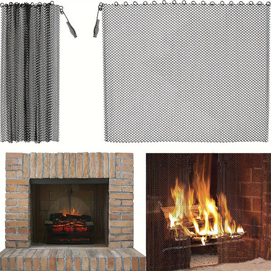 Set of 2 Fireplace Mesh Screen Panels, Metal Spark Guard Tools for Firepit Safety, Hearth & Home Fireplace Accessory with Protective Mesh