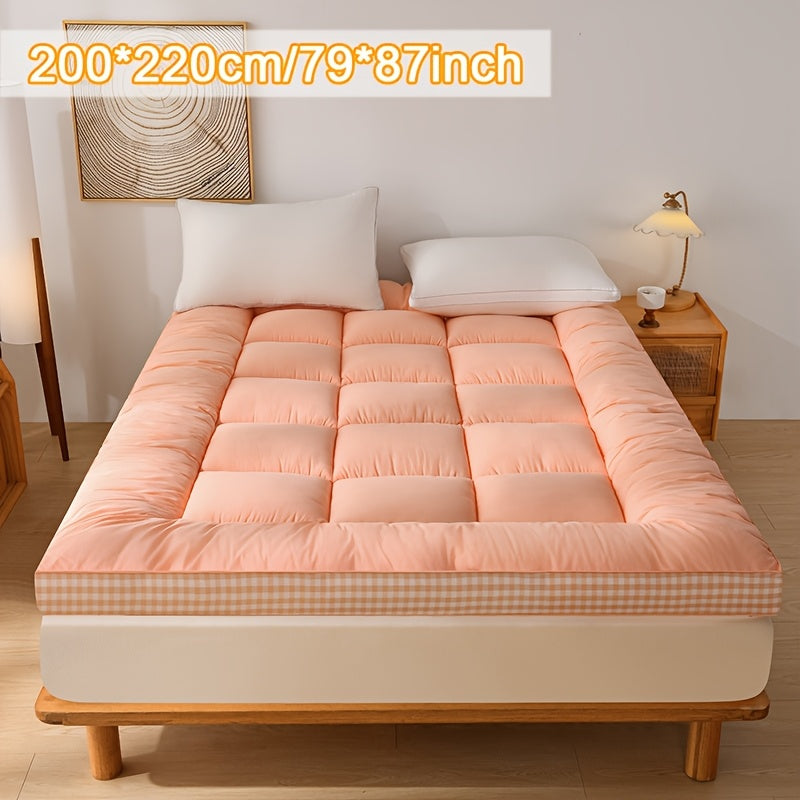 Comfortable and soft Japanese floor mattress in full size, with thick and fluffy padding. Breathable tatami cushion that is foldable and rollable, perfect for camping, dormitory, or guest