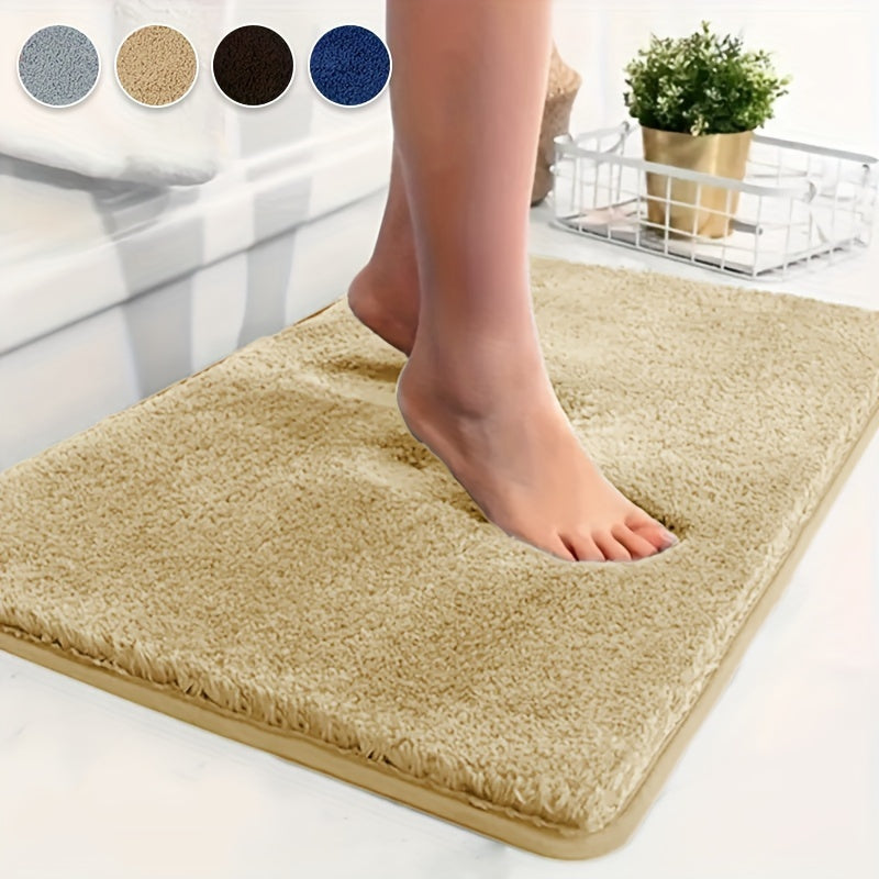 Luxurious Plush Bathroom Bath Mat: This soft and beautiful mat is designed for maximum comfort and absorption, with a non-slip thickened tri-layer material. It is washable and perfect for adding a touch of elegance to your bathroom décor. Also suitable