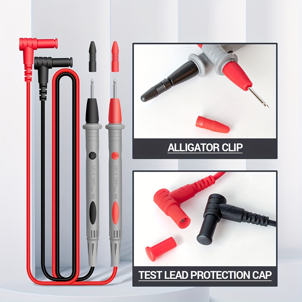 1 Set Clamp On Multimeter Ammeter Set with Measuring Pen, Flashlight, ST180 4000 Count, Buzzer, Measuring Current, Voltage, Capacitance, Resistance, NVC Detection, Diode Continuity, Duty