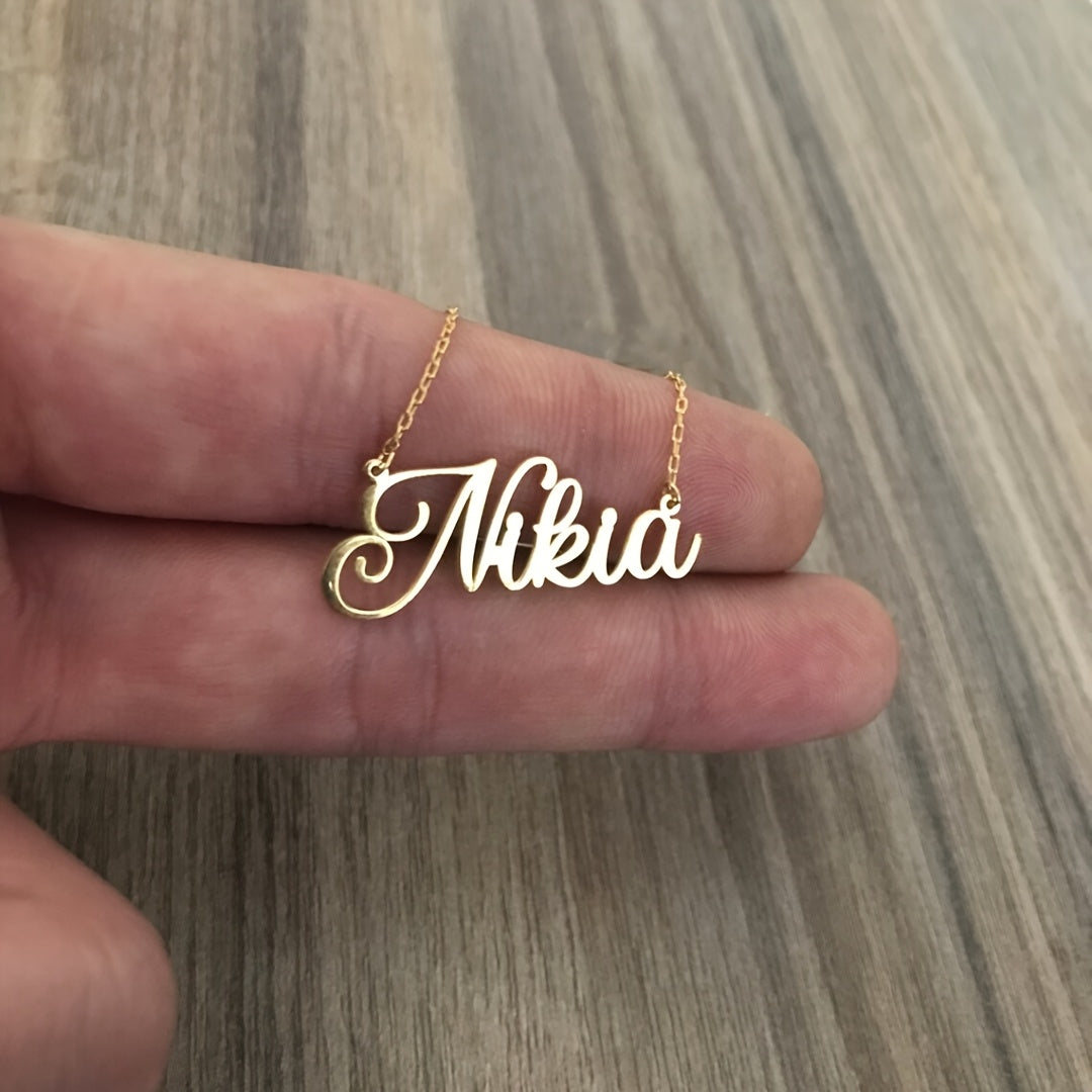 Sophisticated Personalized Stainless Steel Pendant Necklace - Custom Name Design, Perfect for Everyday Wear, Fashionable Women's Jewelry, Sleek and Flexible Accessories