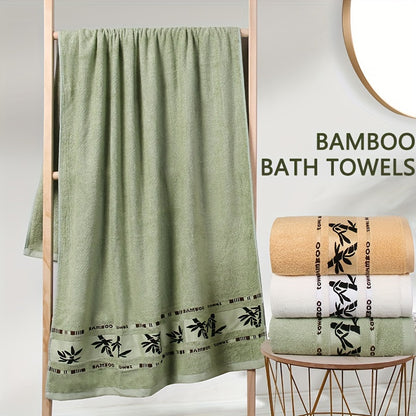 Bamboo Bliss 9pc Towel Set - 70% Bamboo Fiber, 30% Cotton, Soft & Quick-Dry, Includes 6 Hand Towels & 3 Bath Towels, Embroidered, for Bathroom & Gym, Wash Cloths