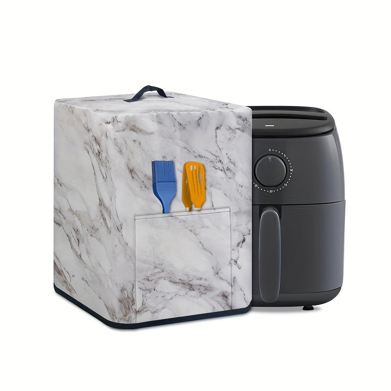 Protect your air fryer with handle with a marble texture dust cover that is waterproof. This instant pot pressure cooker accessory also fits universal electric appliances and comes with a convenient pocket for storage.