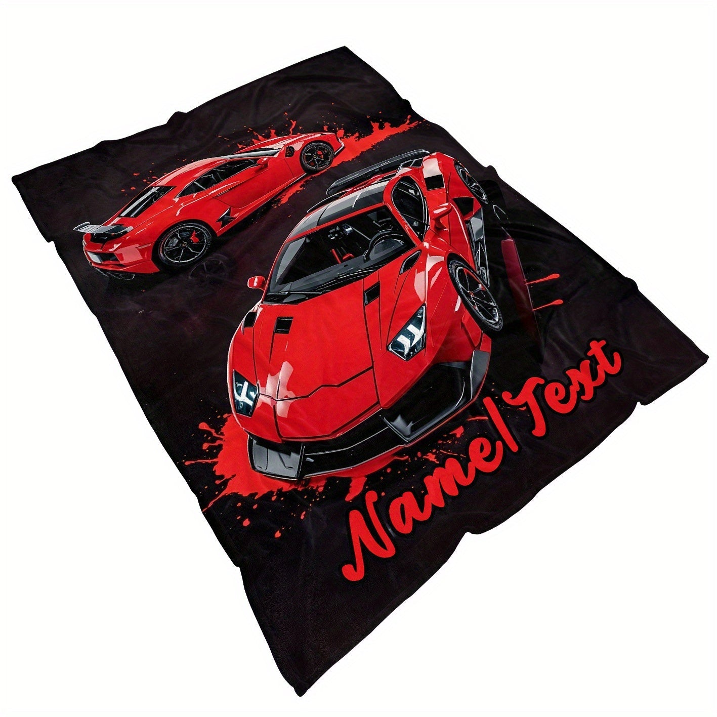 Create Your Own Red Sports Car Design Flannel Throw Blanket - Cozy, Lightweight, and Perfect for Home or Travel | Add Your Name for a Personal Touch | Versatile for All Seasons, Easy to Carry, Ideal for Office, Chair, or Bed