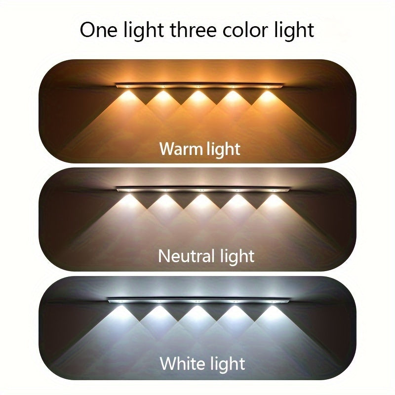 Wireless LED motion sensor lights for use in various spaces, no wiring needed.