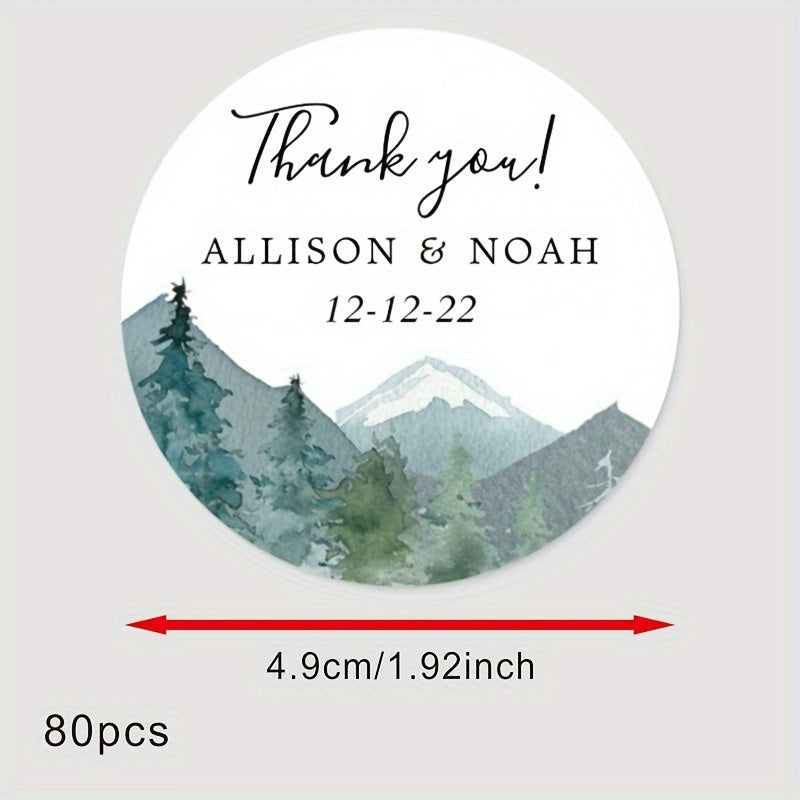 Personalized Round Labels for Bridal Showers - Custom Thank You Stickers with Name & Date, Matte Finish on Recyclable Paper