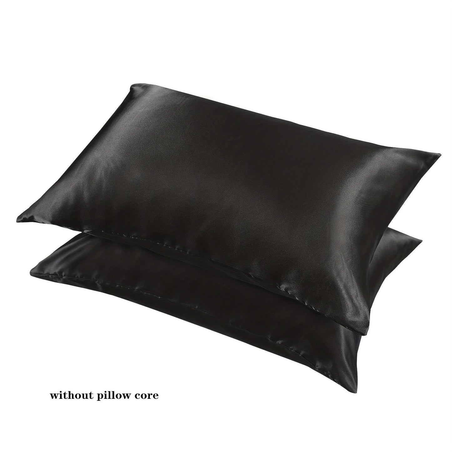 1 set of Satin Pillow Cases in a Solid Color, made with Silky Soft and Breathable material. These Pillowcases feature an Envelope Closure for a smooth and luxurious feel. Perfect for use in the Living Room, Bedroom, or Hotel, these Pillow Covers do not